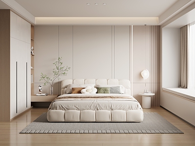 Cream wind bedroom model