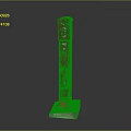 Red Modern Column Structure With Square Base And Smooth Surface