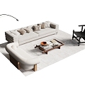 Modern Sofa Combination Sofa Coffee Table Chair 3d model