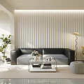 Black Leather Sofa With Checkered Cushions Glass Coffee Table Set Rattan Lamp Natural Light Blinds