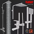 Modern Bathtub Design With Shower System And Chrome Faucet Fixtures