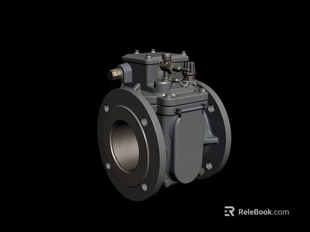 Industrial Metal Valve With Flange Connection And Control Mechanism For Industrial Use 3d model 