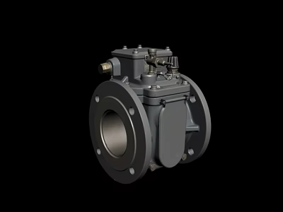 Industrial Metal Valve With Flange Connection And Control Mechanism For Industrial Use 3d model