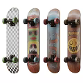 Vibrant Artistic Skateboards With Colorful Graphic Designs And Sports Equipment Features