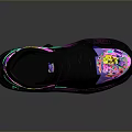 Stylish High Top Sneakers With Colorful Graphics And Pink Purple Green Accents