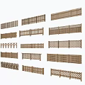Various Wooden Fence Designs With Slatted Lattice Cross And Decorative Patterns
