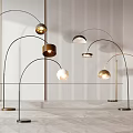 Elegant Modern Arched Floor Lamps With Metallic Bases And Stylish Shades