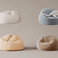 Cozy Bean Bag Chairs In Multiple Colors With Soft Plush Round Design 3d model