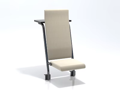 Modern Minimalist Leisure Chair With Beige Backrest Seat Cushion And Side Table Metal Frame 3d model