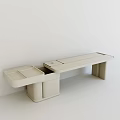 Modern Minimalist Dressing Table With Light Colored Surface And Storage Drawer 3d model
