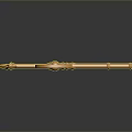 Golden Decorative Key With Intricate Patterns And Reflective Surface For Home Use