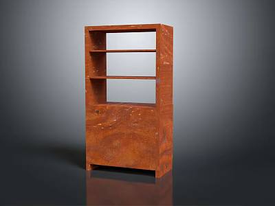Modern Wooden Bookshelf With Open Structure And Multiple Shelves Design 3d model