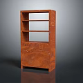Modern Wooden Bookshelf With Open Structure And Multiple Shelves Design 3d model