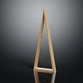 Triangular Wooden Decorative Furniture With String Lights And Base Reflection