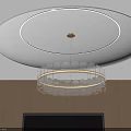 Modern Ceiling Design With Circular Shape Transparent Chandelier And LED Light Strip 3d model