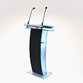 Modern Transparent Acrylic Podium With Dual Microphones And Stable Base Design