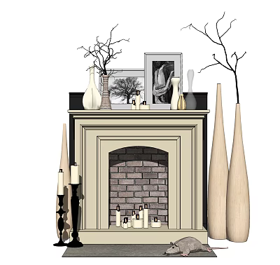 Modern Fireplace 3d model