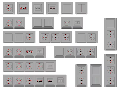 Modern socket switch socket combination 3d model