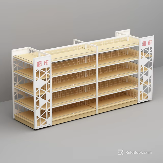 Modern Multi Tiered Convenience Store Retail Display Shelves For Organized Product Placement 3d model 