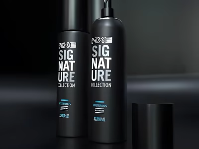 Stylish Signature Collection Perfume Spray Bottles in Black Design 250ml 3d model
