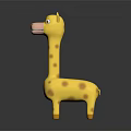 Yellow Giraffe Plush Toy With Brown Spots Pink Nose And Small Crown For Kids