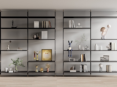 Modern Shelf Bookshelf Book Ornaments model