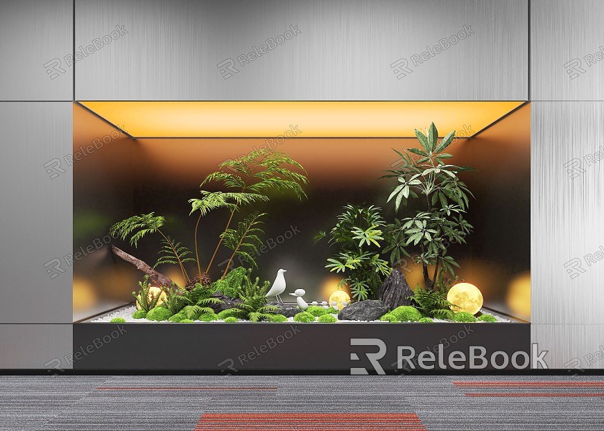 Modern Indoor Landscape Landscaping Landscape Setches Indoor Landscape Indoor Landscape Bryophytes Plant Heap model