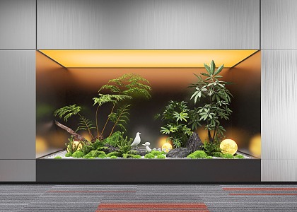 Modern Indoor Landscape Landscaping Landscape Setches Indoor Landscape Indoor Landscape Bryophytes Plant Heap 3d model