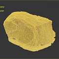 Natural Wood Stone With Yellowish Brown Color And Rough Natural Texture Displayed On White Base