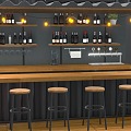 INDUSTRIAL LOFT CONTAINER BAR SHIPPING CONTAINER BAR 3d model