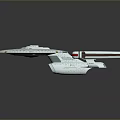 Detailed Starship Model with Saucer Shaped Hull and Engine Modules for Cosmic Exploration