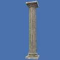 Classical Architectural Columns Featuring Marble Texture Fluted Design And Pedestal Base