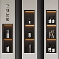niche embedded storage cabinet smart light niche bathroom niche 3d model