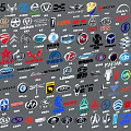 Collection Of Various Car Brand Logos In Colorful Iconic Designs