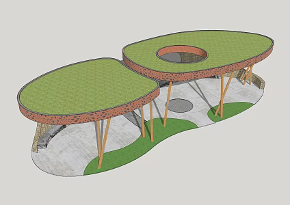 Gallery Leisure Post Ride Post Leisure Jingting Park Service Point 3d model