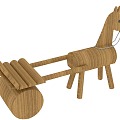 Modern Trojan small Trojan children's small carriage 3d model