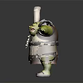 Green Skinned Ogre Shrek In Armored Outfit With Leather Corset Arms Outstretched
