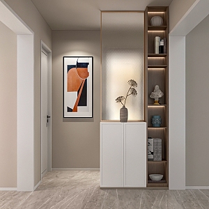 Entrance partition shoe cabinet 3d model