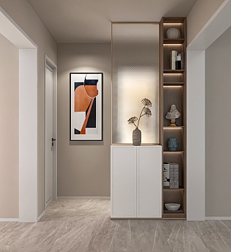 Entrance partition shoe cabinet 3d model