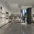 Modern Spacious Clothing Store Interior With Mannequins Display Shelves And Sofa