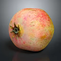 Fresh Ripe Pomegranate with Pink Yellow Glossy Skin and Natural Texture