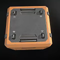 Orange And Black Military Weapon Storage Case With N220592 Label And Metal Latches