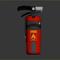 Red and Black Portable Fire Extinguisher with Handle for Home Safety