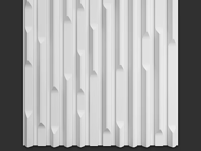 White Decorative Building Components With Vertical Stripes And Geometric Textures 3d model