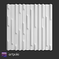 White Decorative Building Components With Vertical Stripes And Geometric Textures