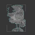 Pixel Art Flying Animal With Blue Body Green Head Open Mouth Red Shoes And Cloak