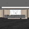 Company lobby office front desk 3d model