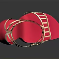 Pink Open Toe High Heel Sandals with Golden Metal Straps and Stiletto Heel Design