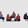 Group of Elderly People Sitting Together Chatting and Resting in Relaxed Setting