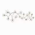 Black and Gold Metal Wall Decor with Curved Lines and Star Shaped Accents